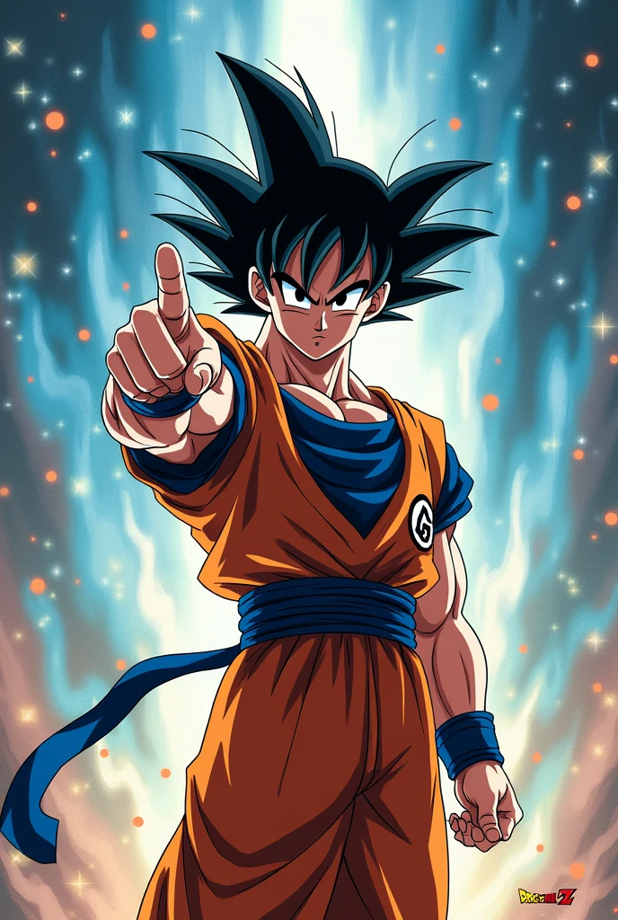 Goku pointing back