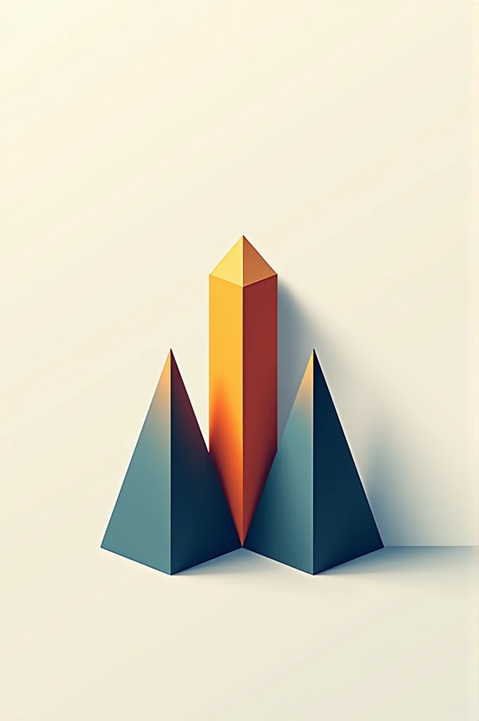 3 abstract pyramids with shadowed buildings for real estate logo