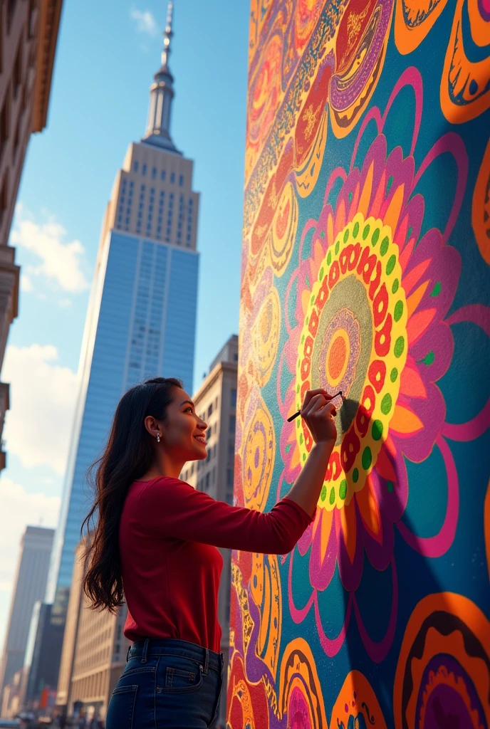 sanjana lagin diwali posters on the newyork building