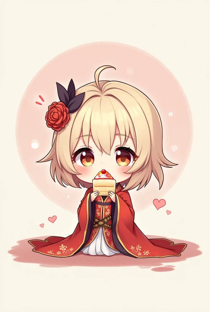 chibi xiao ao dai eat cake 