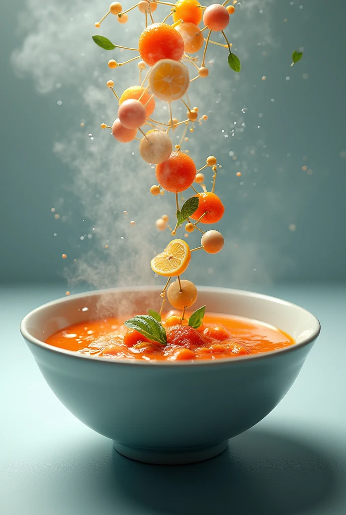 a bowl of soup but with atoms