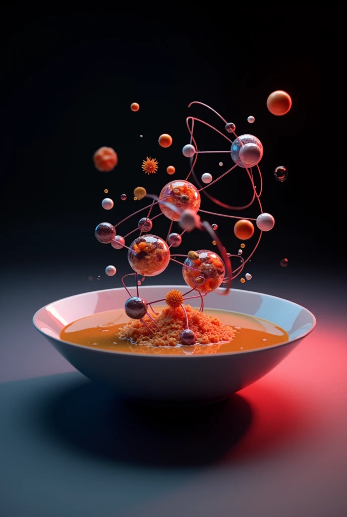 a bowl of soup but with atoms (icon)