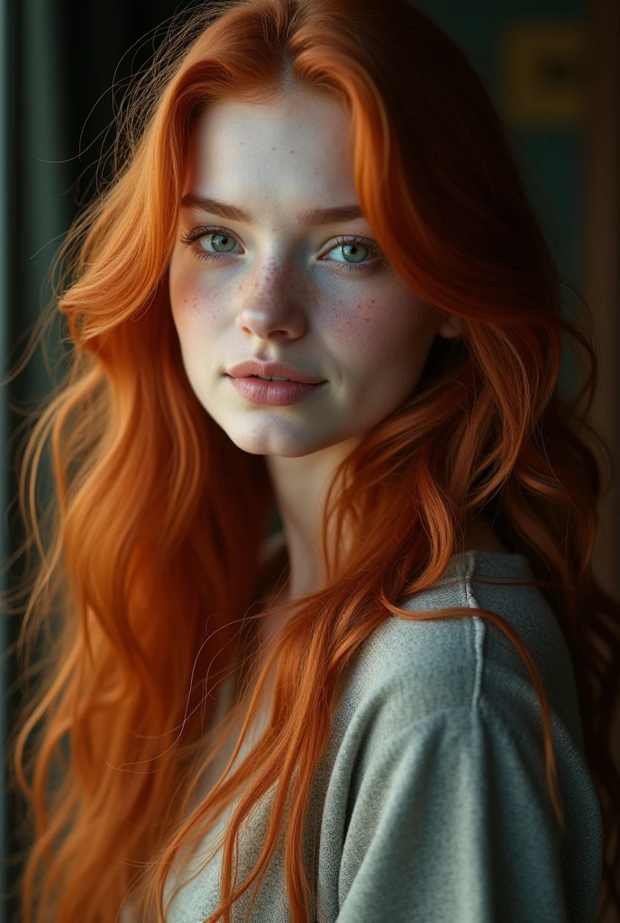 (photorealism:1.2), A redhead girl with long hair. Masterpiece,  some small freckles, pale skin, thin lips, runners body, (thin hips, thin waist: 1.25), detailed skin, smile, (full body: 1.1),  24mm, soft cinematic light, RAW photo, intricate, elegant, highly detailed, sharp focus, ((((cinematic look)))), soothing tones, insane details, intricate details, low contrast, soft cinematic light, dim colors, exposure blend,, faded, 16K, ultra high res.photorealistic, UHD, RAW, DSLR,
INFO
