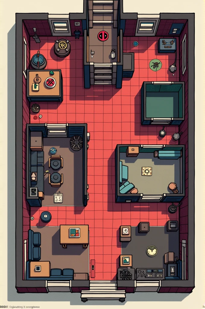 Create a Deadpool house floor plan that is easy to draw