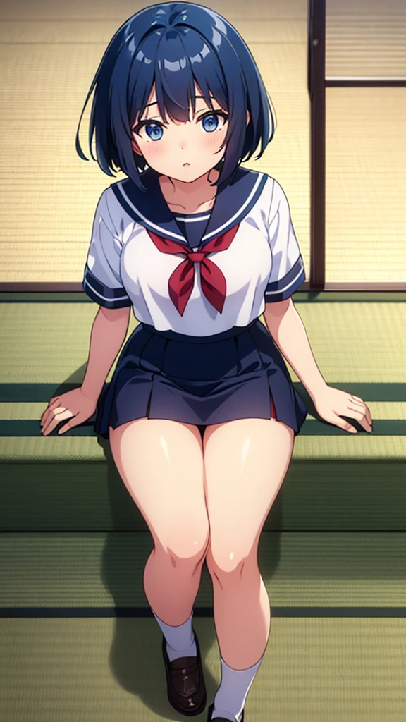 [[anime styled]],[[digitalart]],masterpiece,best quality,high resolution,Tomomi_Xijing,black hair,Short hair,Hair Ribbon,red eyes,midium build,NSFW,1girl in,solo,((sitting on the chair,reclining)),(Portrait),pussy focus,from below,short torso,Perfect Lighting,topless,((nude,nipples,green panties)),cameltoe,smile,(underwear:1.2), (strong light),((brighten the subject)),blush,spread legs, break background classroom,