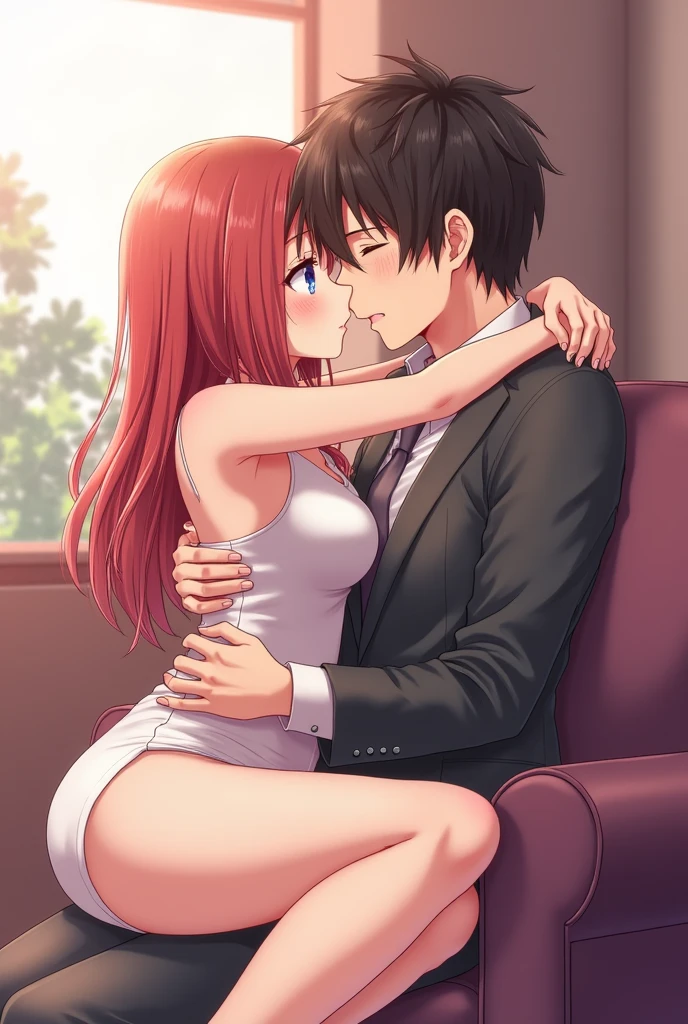Anime girl sex with her boyfriend without blur