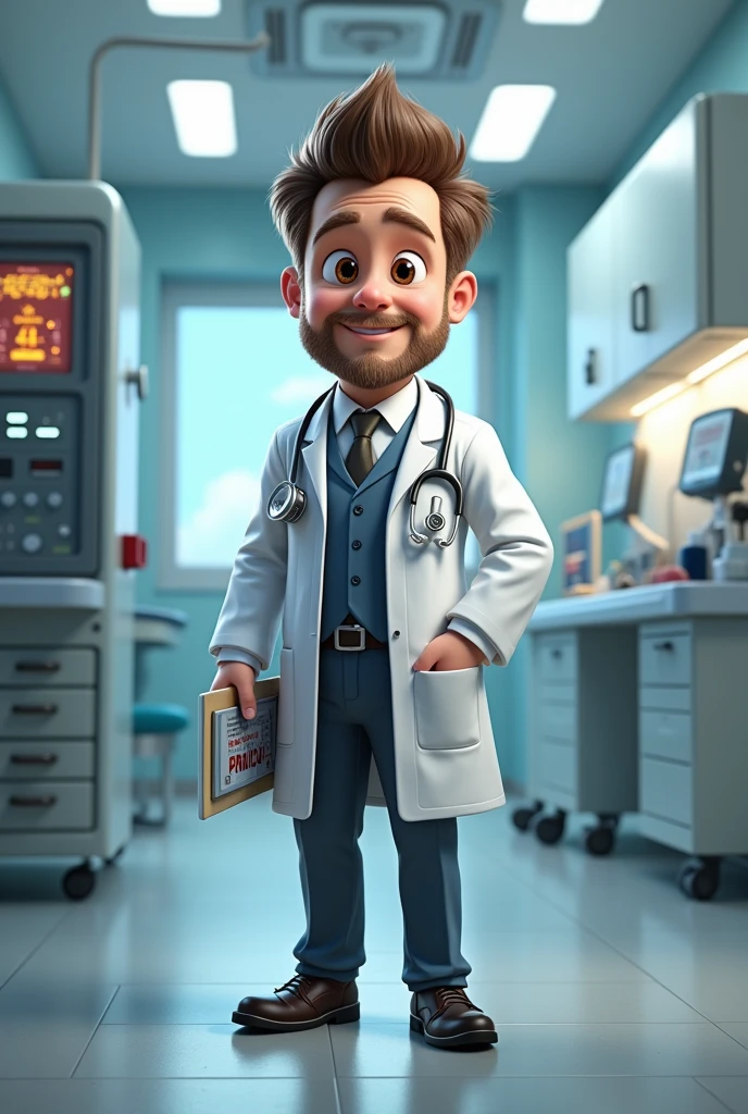 Give me a gaming men mascot character with doctors dress