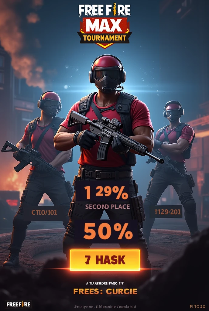 Free fire max tournament entry fees 50 1 st place 200 rupees 2 nd place 100 rupees 3 rd place 50 rupees