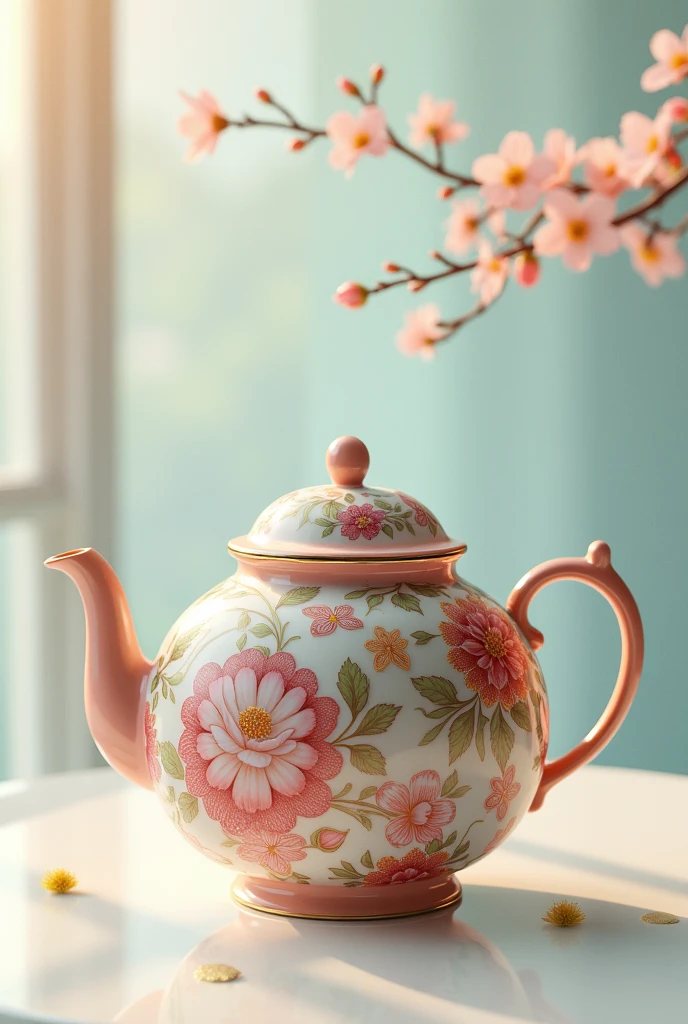 - creat a teapot with intricate floral patterns