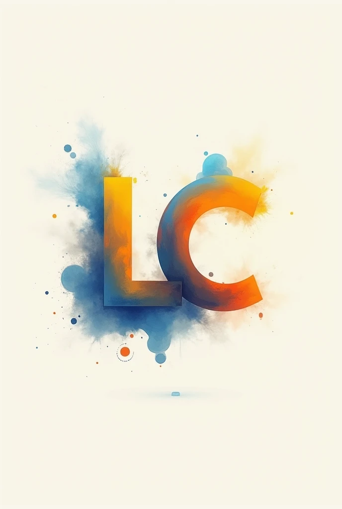 visual identity WITH INITIALS LC DESIGNER. blue colors, saliva, yellow, ORANGE AND GRAY. tom pastel.