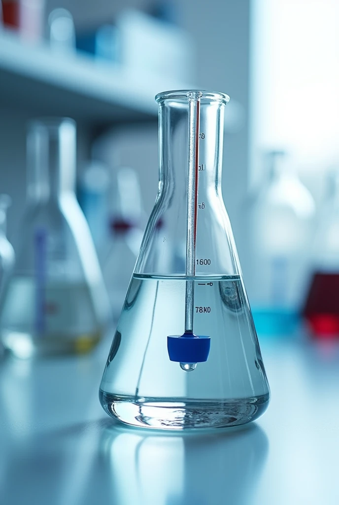 50 ml beaker with water and measuring temperature
