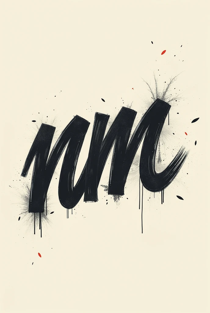 Typography font written "Nm" bold,artistic,
