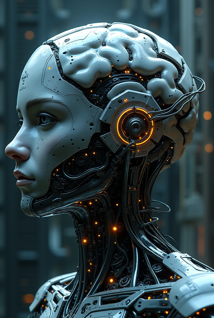 Draw a technological brain