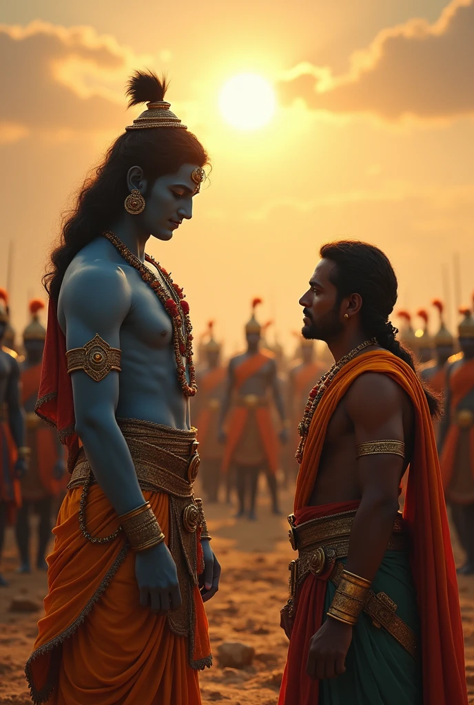 Photo of Shri krishna giving knowledge of Geeta to Arjun 