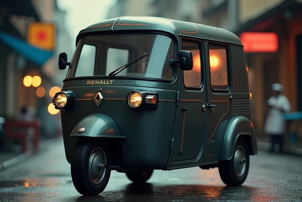 Renault's new tuk-tuk、Shallow depth of field、(masterpiece:1.3) (最high quality:1.2) (high quality:1.1)、Cinematic Light, ((Cinema Lighting),(Natural light),(High level of artistry),(artistic),(Indistinguishable quality from the real thing),RAW Photos,Genuine,Genuine,High resolution,RAW Photos,masterpiece, beautiful,