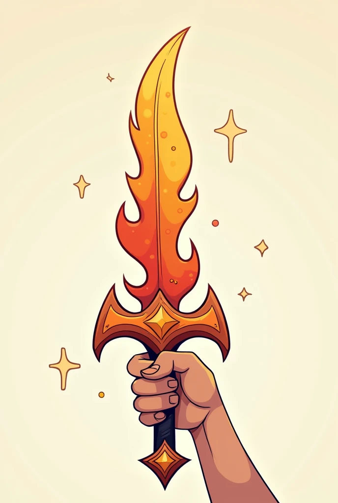  a hand holding a sword that looks like a phoenix bird
cartoon