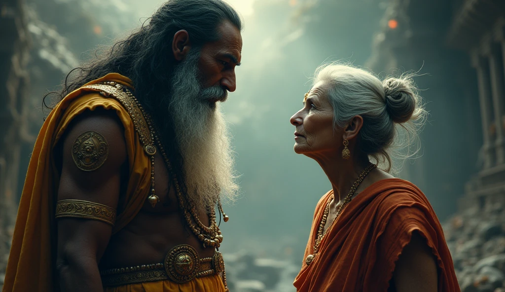 Yamraj and old woman
