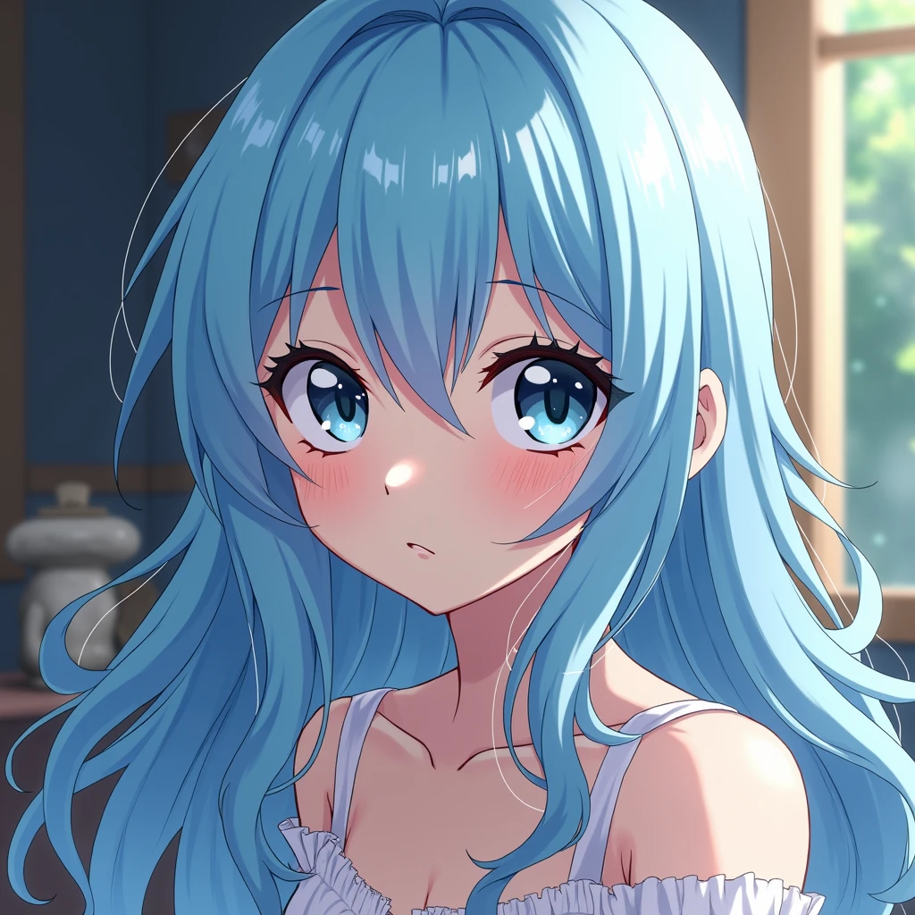 Fairy Tail Jenny Realight. Anime. Light blue hair 
