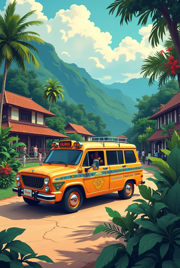 digital poster Promotes the gifts of our country (philippines) to the world without being ethnocentric, attach the philippine jeepneys, bahay kubo.
