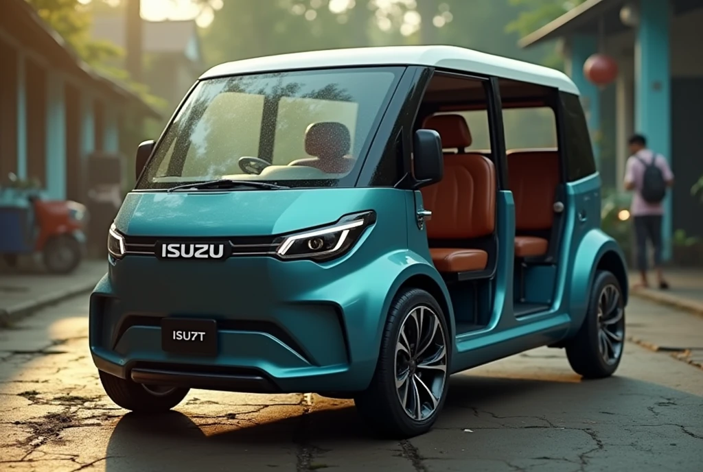 Isuzu's new tuk-tuk、Shallow depth of field、(masterpiece:1.3) (最high quality:1.2) (high quality:1.1)、Cinematic Light, ((Cinema Lighting),(Natural light),(High level of artistry),(artistic),(Indistinguishable quality from the real thing),RAW Photos,Genuine,Genuine,High resolution,RAW Photos,masterpiece, beautiful,