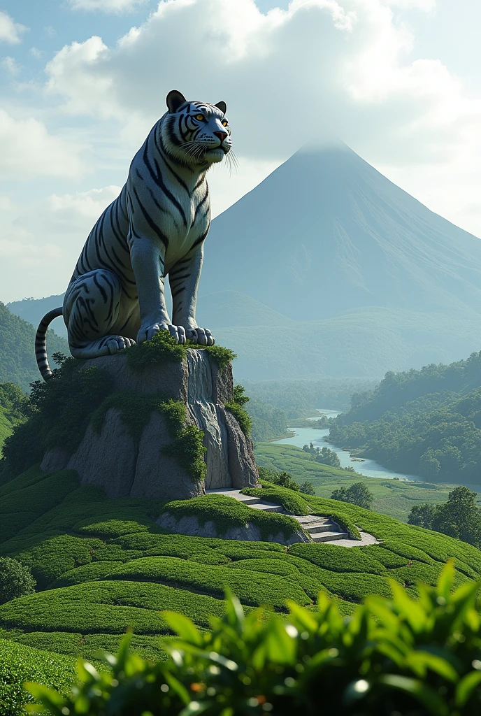 Tiger monument, Mount Merapi,tea gardens