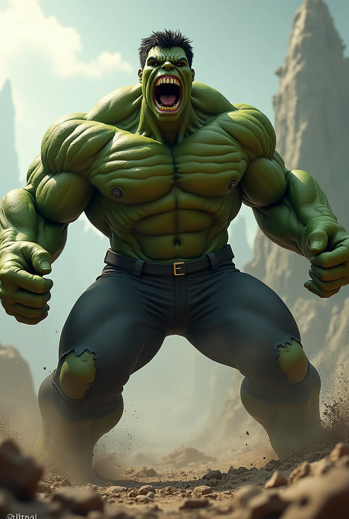HULK roaring and angry,realstic,high quality