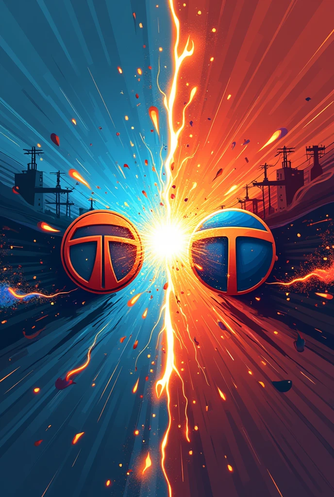 Create logo picture showing tata power vs jsw energy with their logos