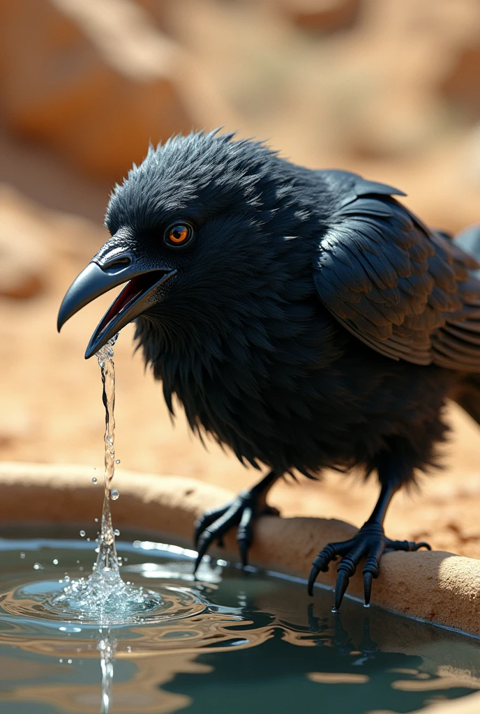 A thirsty crow video