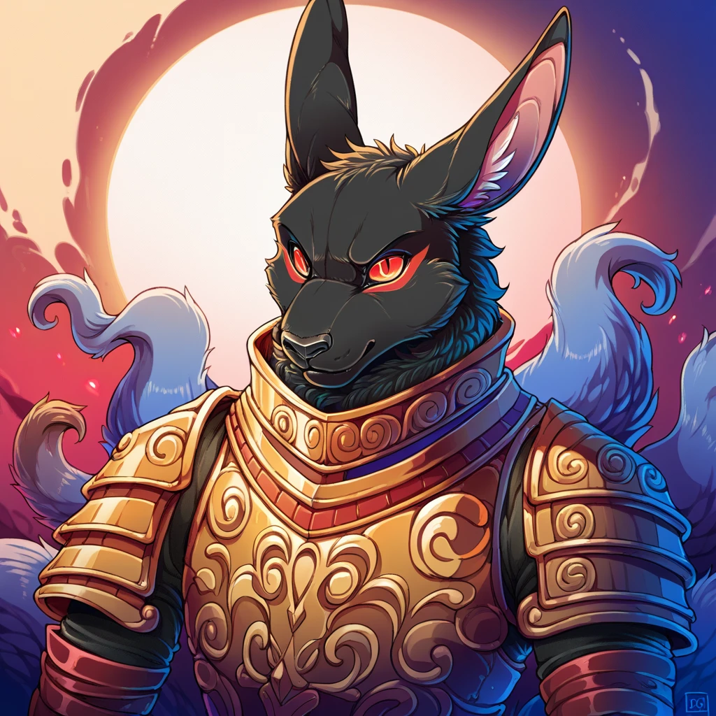 kitsune youkai, score_9, score_8_up, score_7_up, score_6_up, Evil
Kangaroo with ebony black fur and kobi eyes in demonic armor