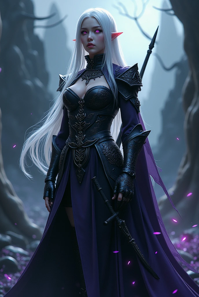 Demon Slayer, white hair and purple eyes