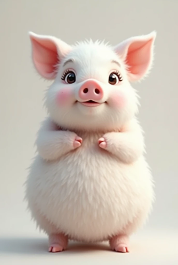 high resolution、最high resolution、Ultra delicate、Snow-white,round、fluffy,Cute pig、Big eyes、Ultra delicate