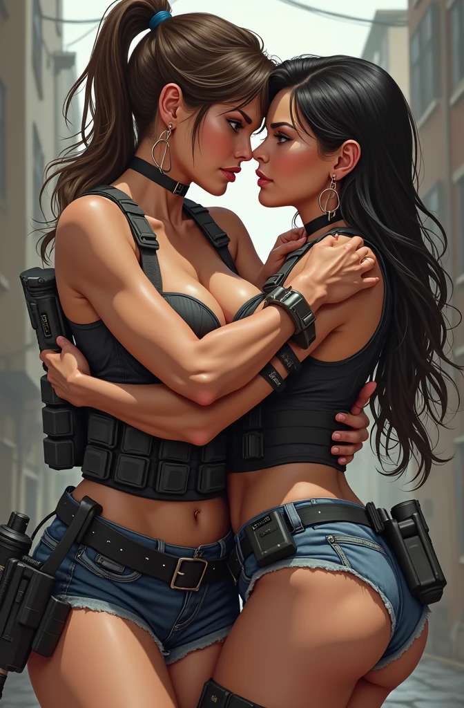 (masterpiece:1.2, highest quality), (Realistic, photoRealistic:1.4),1 female,Mature Woman,5,(A female SWAT officer storms into a crime scene,Dynamic Movement,(Muscular),(Huge breasts),(Thick thighs),(SWAT black combat bodysuit),(black bulletproof vest),(Black Tactical Forster),(headset),(The background is a group of buildings late at night:1.5),(((Background Blur:1.5))),(Serious),Searchlight light