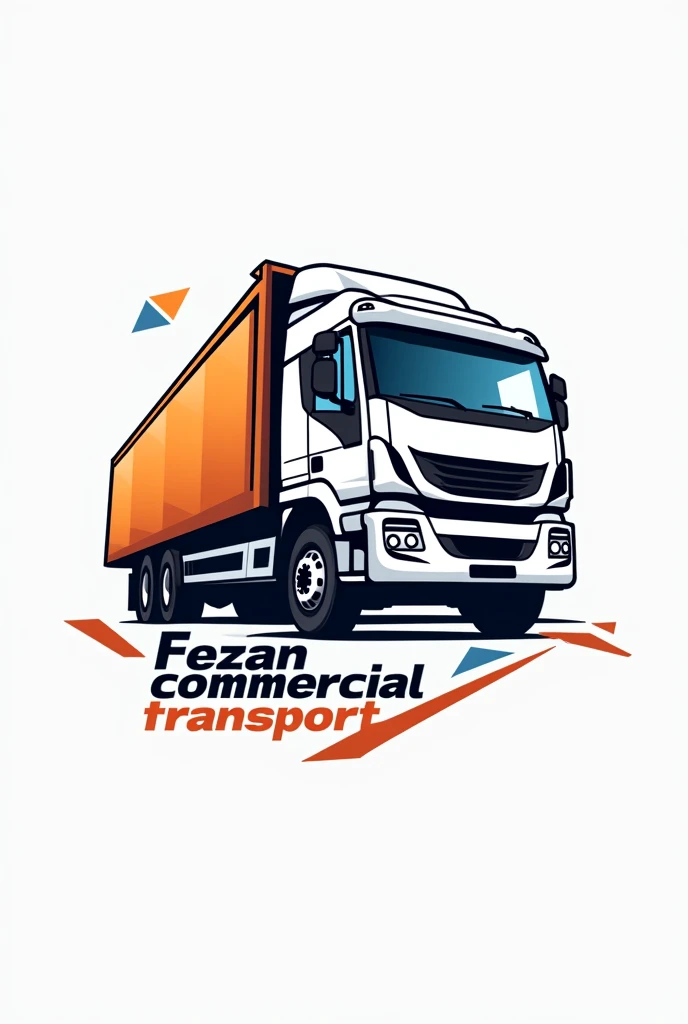 Make a logo with an open truck named of Fezan Commercial Transport