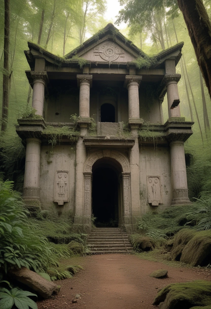 Create a rainforest with tribals wandering around an ancient ruins of a broken temple twilight in the atmosphere uv glowing cryptic tribal symbol in the forest shamans and tribals too standing along the tribe civilization blury cinematic lightings all in the forest floating photorealistic, natural lighting, ultra realistic photo, high quality, HDR, high resolution, smooth and delicate , noble and elegant, ultra-realistic photography vibe, shot with Canon camera, intricate details, award winning photography 32k --s 750 --v 6.1