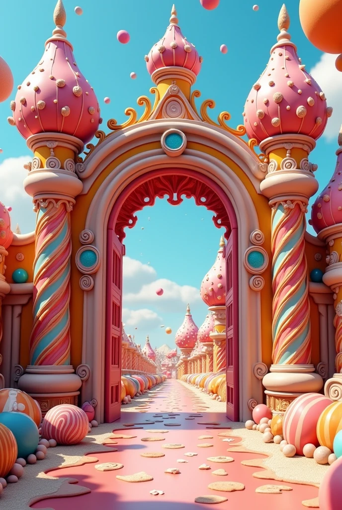 Create a Sweetopia Ville big gate for story book for kids