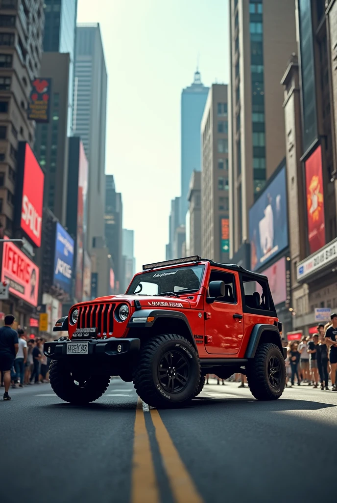 Mahindra Thar in middle of the city