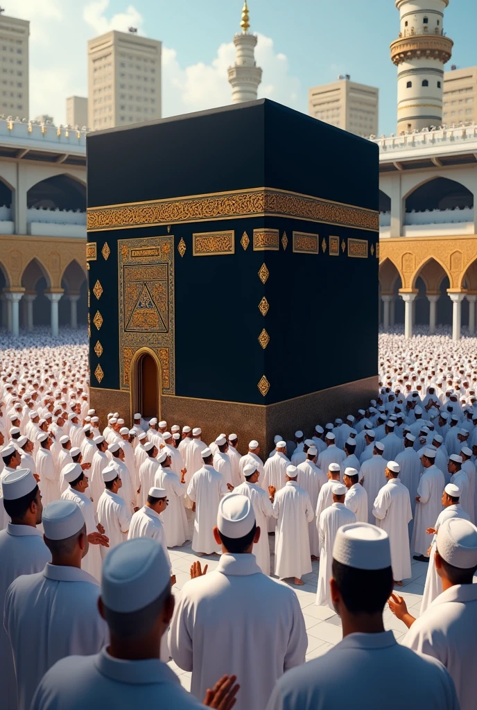 Kaaba surrounded with pilgrims 