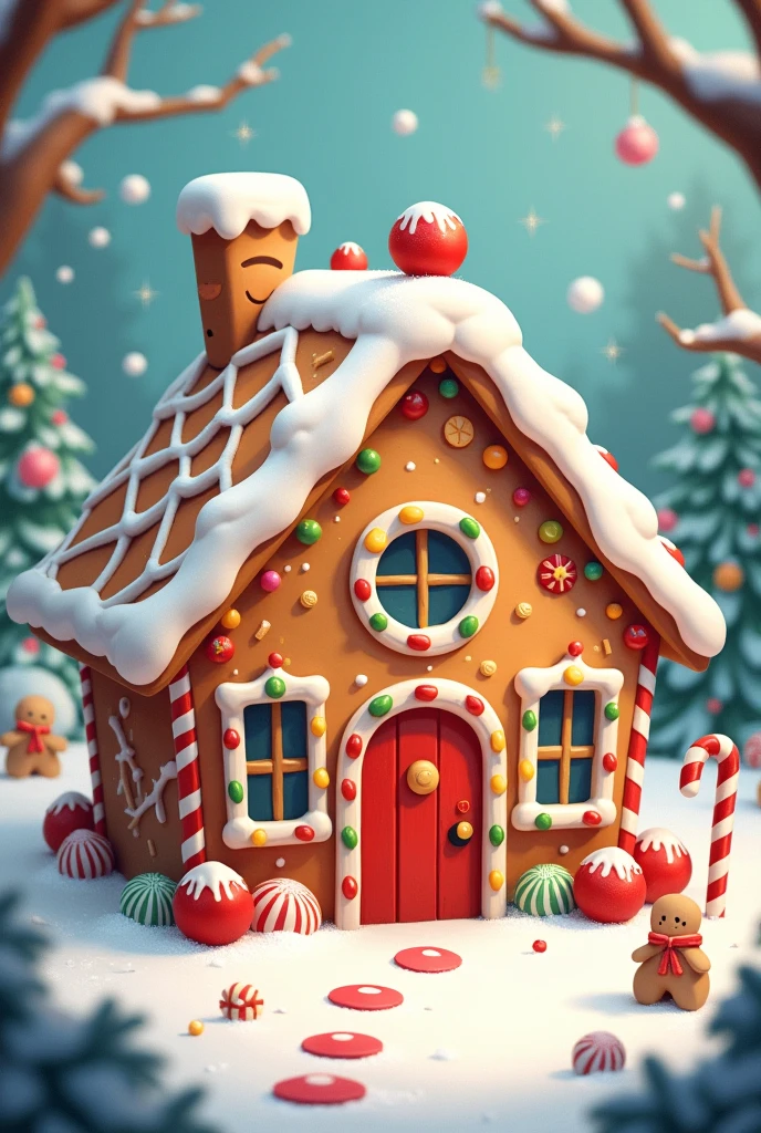 2D of gingerbread house