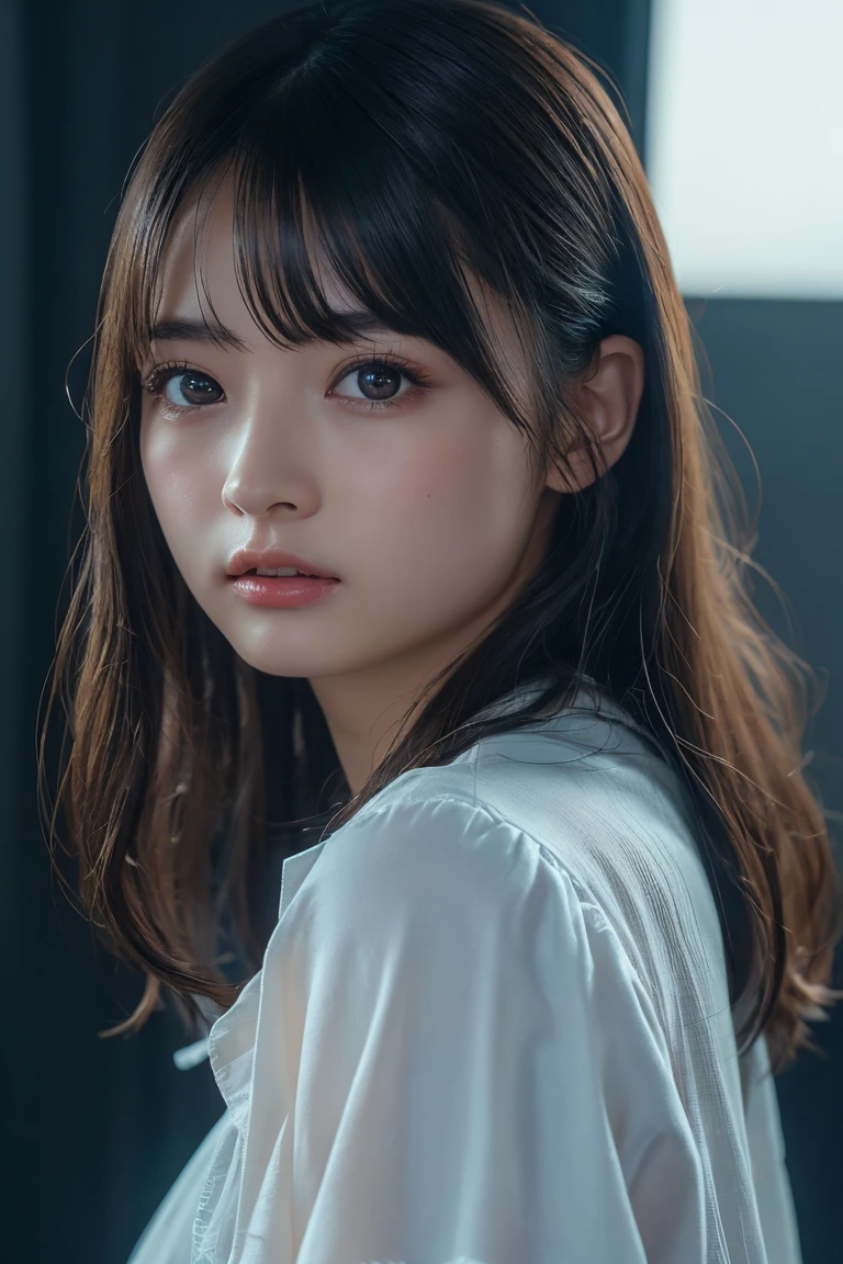 Highest quality,Tabletop,High resolution,Beautiful Eyes,Detailed Background,[Backlight],(Facial lighting),[close:0.8],(8k、RAW Photos、Highest quality、masterpiece:1.2)、(Realistic、