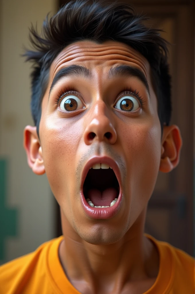 Mexican face in three quarters surprised