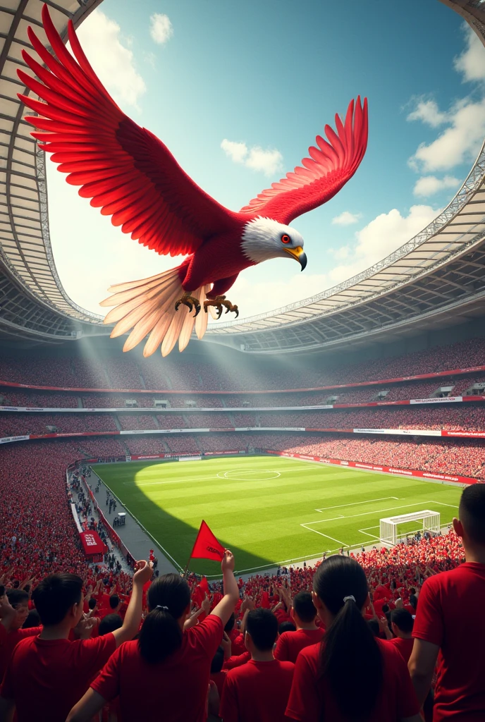 Garuda flies, Supporters, football, red and white, stadio