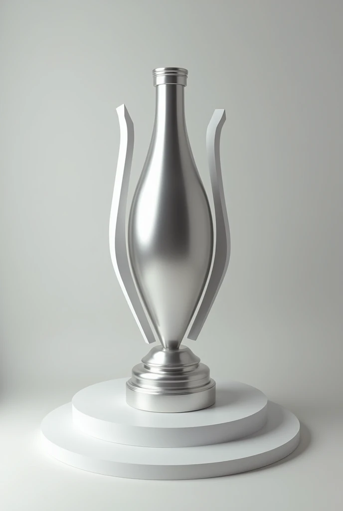 Trophy with silver coated bottle
