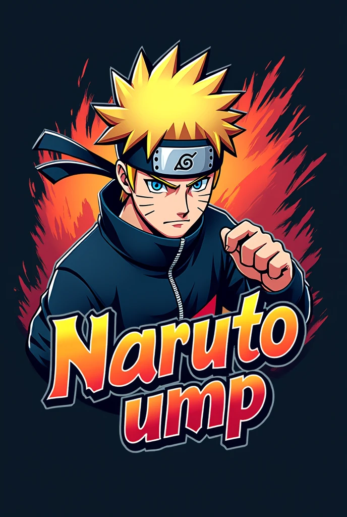 A logo of an anime with 'Naruto UMP' written on it 
