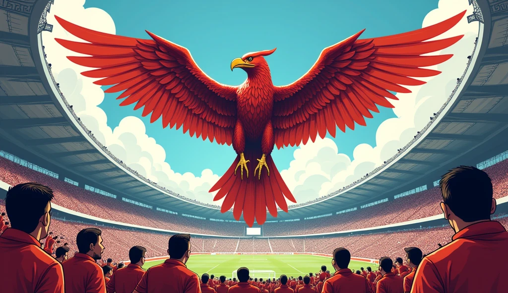 Garuda flies, Supporters, football, red and white, stadio, linescape