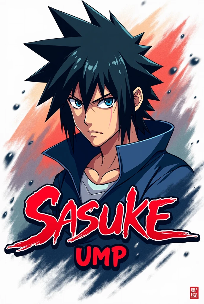 A logo of an anime with 'Sasuke UMP' written on it 
