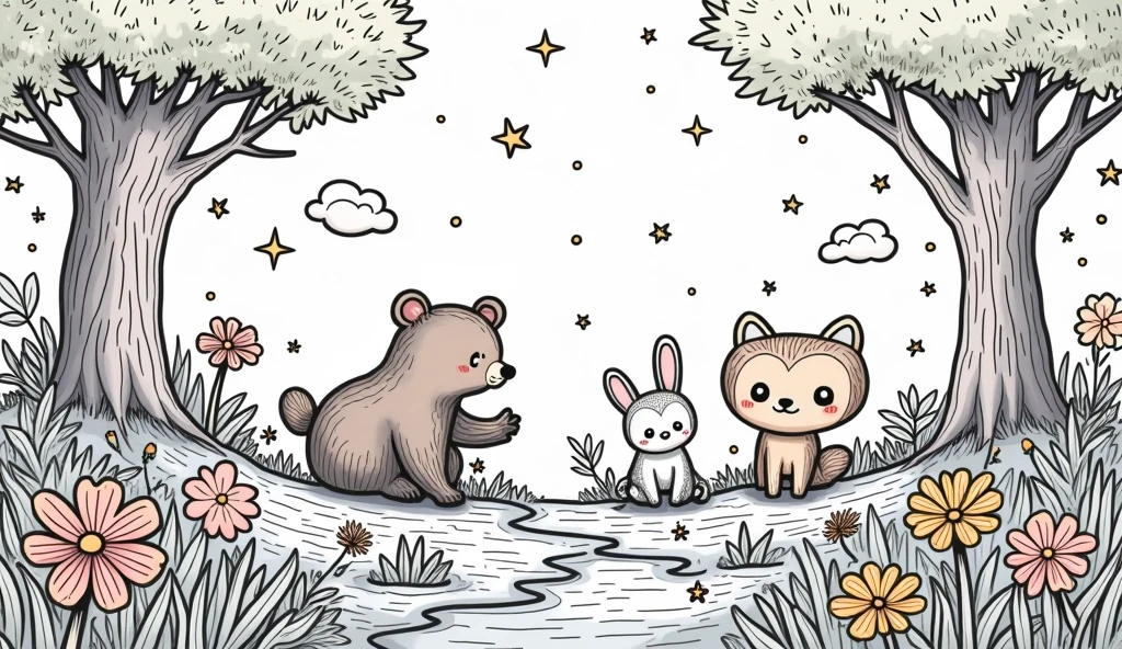 Generate a children's drawing to color