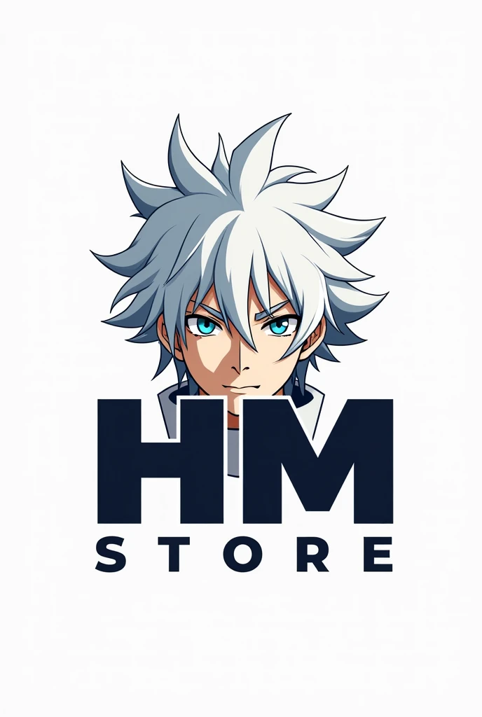 make a logo with a gojo character with this name hm store