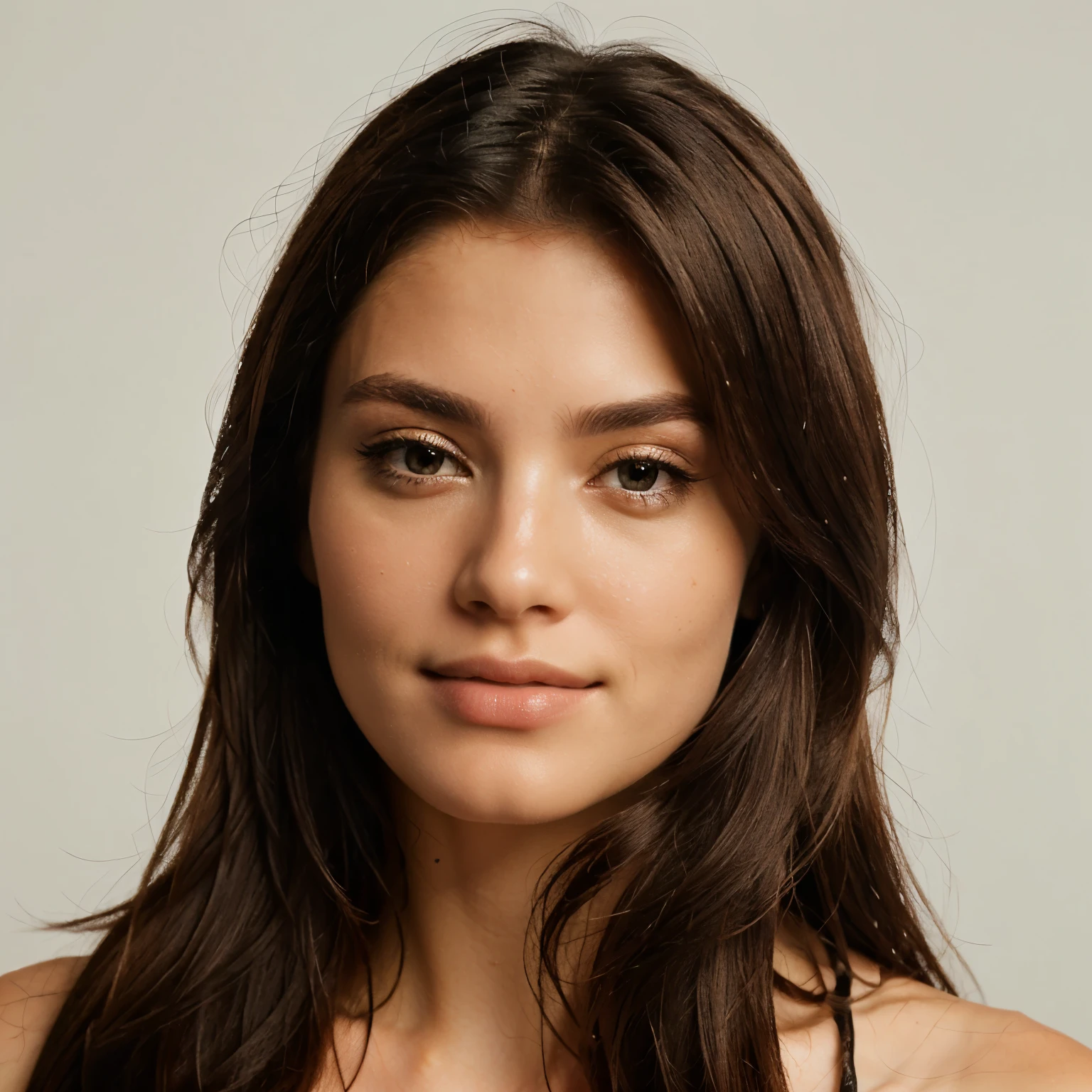 a close-up of'a woman profil face