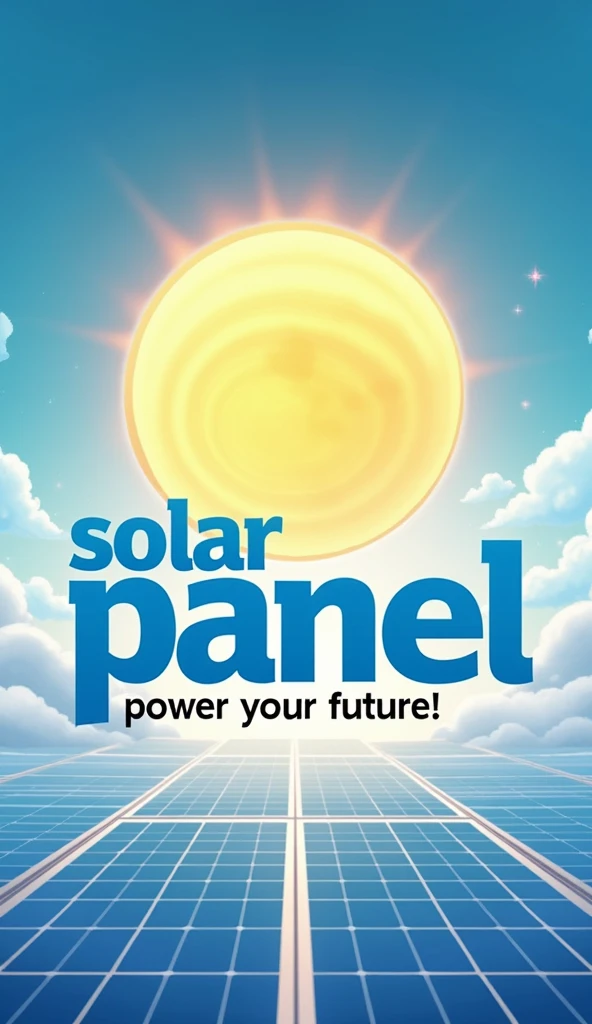 Create a thumbnail with text Solar panel: Power your Future!