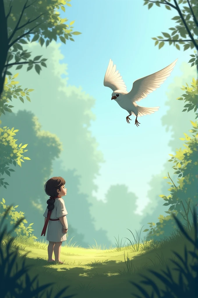 In a little while
The bird's wings dried up and it flew away again. Katamna watched.